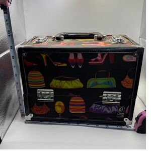Caboodles Makeup Train Case Organizer Cosmetic Bag‎ Handbag Fashion Heels Purses